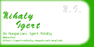 mihaly igert business card